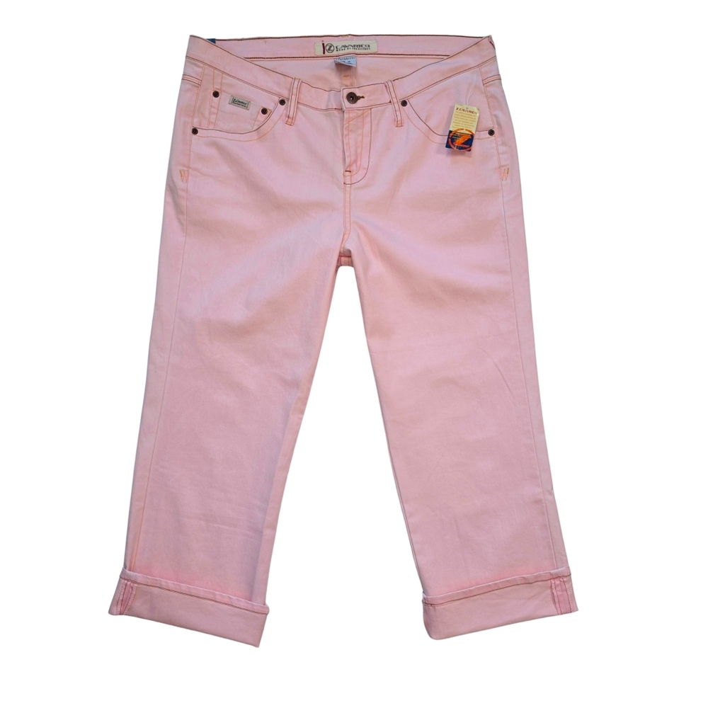 NWT Vintage Z Cavaricci Pink Denim Capris 16 Deadstock Y2K Barbiecore